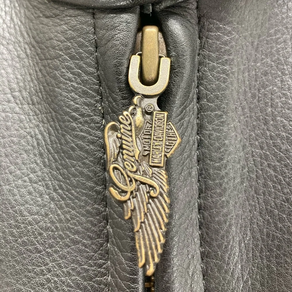 HARLEY-DAVIDSON Willie G Genuine Leather Women’s Black Fringe Jacket Sz Medium - Picture 6 of 16